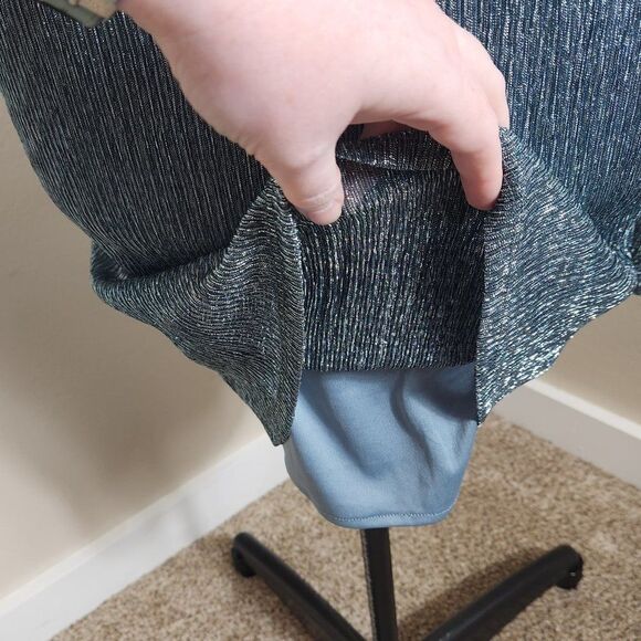 R&M Richards 2 Piece Set Jacket and Dress Metallic Blue Size 4P NWT - Picture 7 of 16